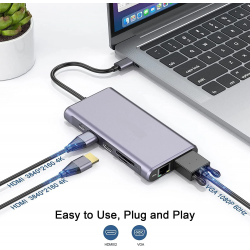 Dr. Phone-DrPhone MD1 12 in 1 Multipoort USB C HUB 4K - 3 Schermen - Dockingstation + VGA€ 99,95€ 82,60DrPhoneHub / Adapter8720118903452