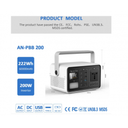 Dr. Phone-DrPhone EcoCharge Mega - Draagbare 60.000mAh Generator - Powerbank - 222Wh 200W Kracht -220V AC€ 299,95€ 247,89DrPhonePowerbanks / Accu's