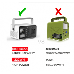 Dr. Phone-DrPhone EcoCharge Mega - Draagbare 60.000mAh Generator - Powerbank - 222Wh 200W Kracht -220V AC€ 299,95€ 247,89DrPhonePowerbanks / Accu's