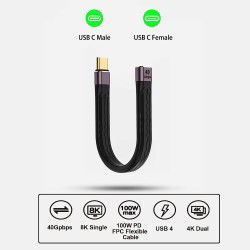 Dr. Phone-DrPhone CHX15 USB C Vrouwelijk naar USB C Mannelijk Verleng Kabel - Thunderbolt 4/ USB4 100W - 40Gbps Data – FPC TPE Flexibel€ 19,95€ 16,49DrPhoneKabels8720118081235