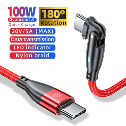 Dr. Phone-DrPhone ProCharge C2C Ultra – 0.5M 100W USB-C Naar USB-C Kabel - Power Delivery - Lader en Datatransmissie - 180° Rotatie€ 13,95€ 11,53Telefoniekabel