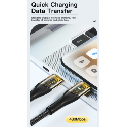 Dr. Phone-DrPhone WDC3 USB C naar USB C – Nylon PD Super Snel Laden - Oplaadkabel – 100W - 480 Mbps – Snel Laden + Data Sync - LED - 0.3M€ 11,95€ 9,88Kabel & Lader8720118629840