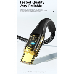Dr. Phone-DrPhone WDC3 USB C naar USB C – Nylon PD Super Snel Laden - Oplaadkabel – 100W - 480 Mbps – Snel Laden + Data Sync - LED - 0.3M€ 11,95€ 9,88Kabel & Lader8720118629840