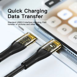 Dr. Phone-DrPhone WDC3 USB C naar USB C – Nylon PD Super Snel Laden - Oplaadkabel – 100W - 480 Mbps – Snel Laden + Data Sync - LED - 0.3M€ 11,95€ 9,88Kabel & Lader8720118629840
